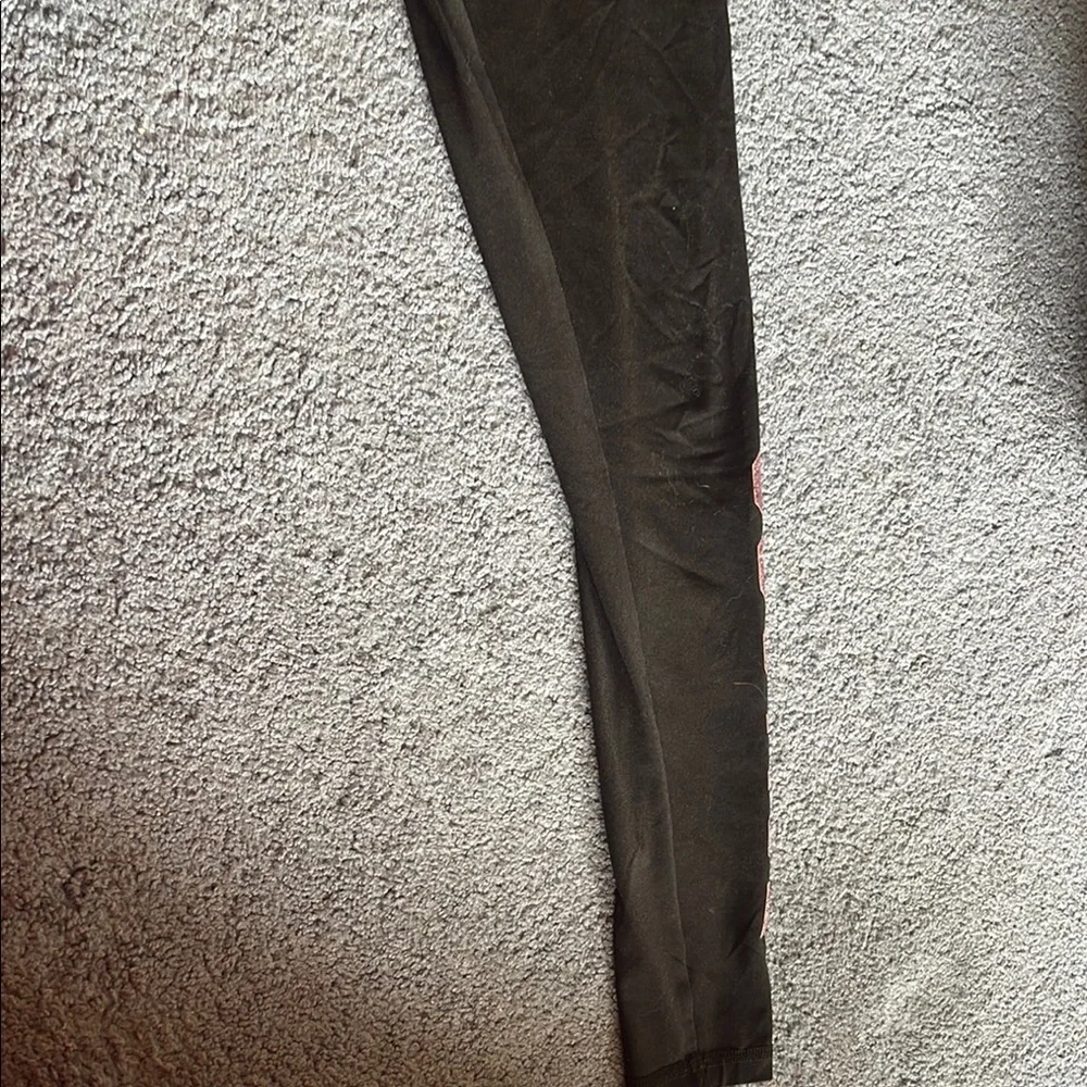 Justice Black Leggings with Bold Branding